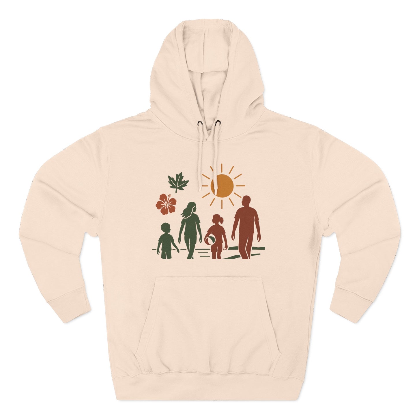 Family Bonding Three-Panel Hoodie, Cozy Family Artwork Fleece, Casual Family Gatherings Sweatshirt, Family Love Hooded Top, Gift for Parents