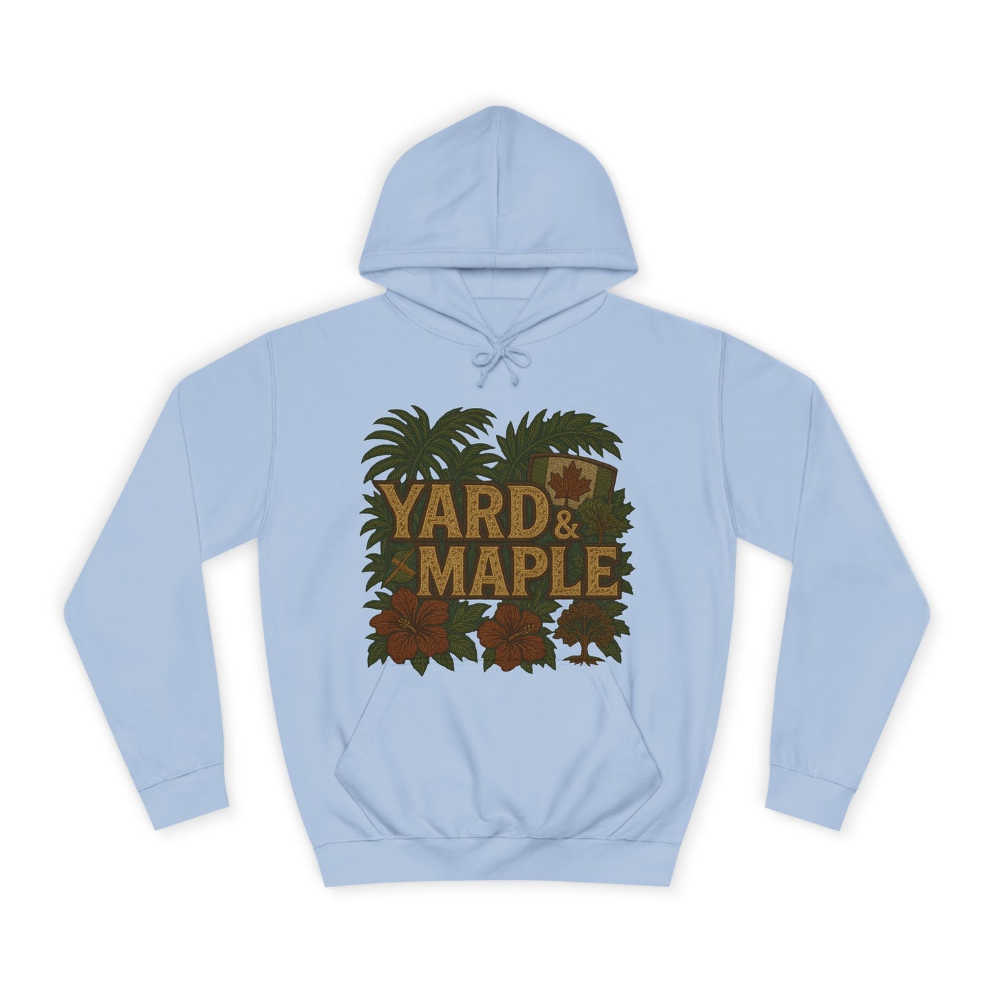 Cozy Unisex College Hoodie - Yard & Maple, Casual Wear, Student Gift, Outdoor Activity Sweater, Fall Fashion