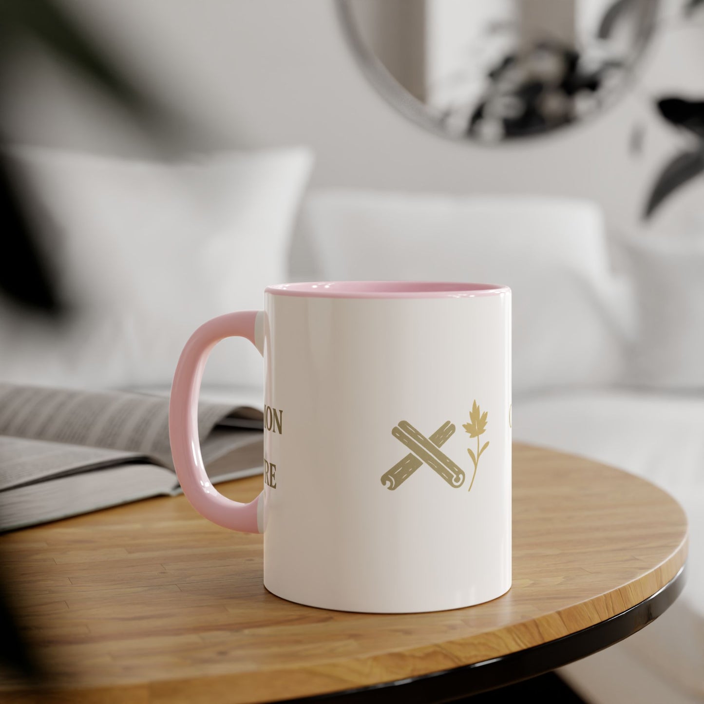 Cinnamon & Culture Accent Mug, Cozy Coffee Cup for Tea Lovers, Perfect Gift for Friends, Coffee Mug for Home, Unique Kitchen Decor