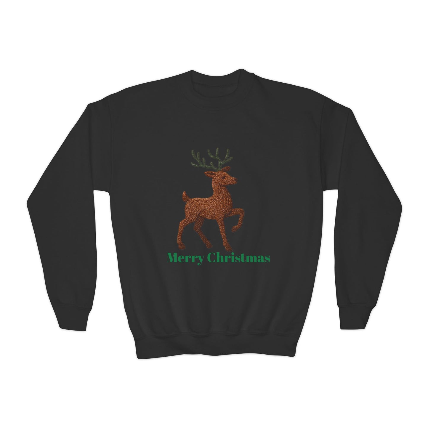 Christmas Reindeer Youth Crewneck Sweatshirt, Holiday Sweater, Winter Fashion, Kids Christmas Gift, Merry Christmas Apparel