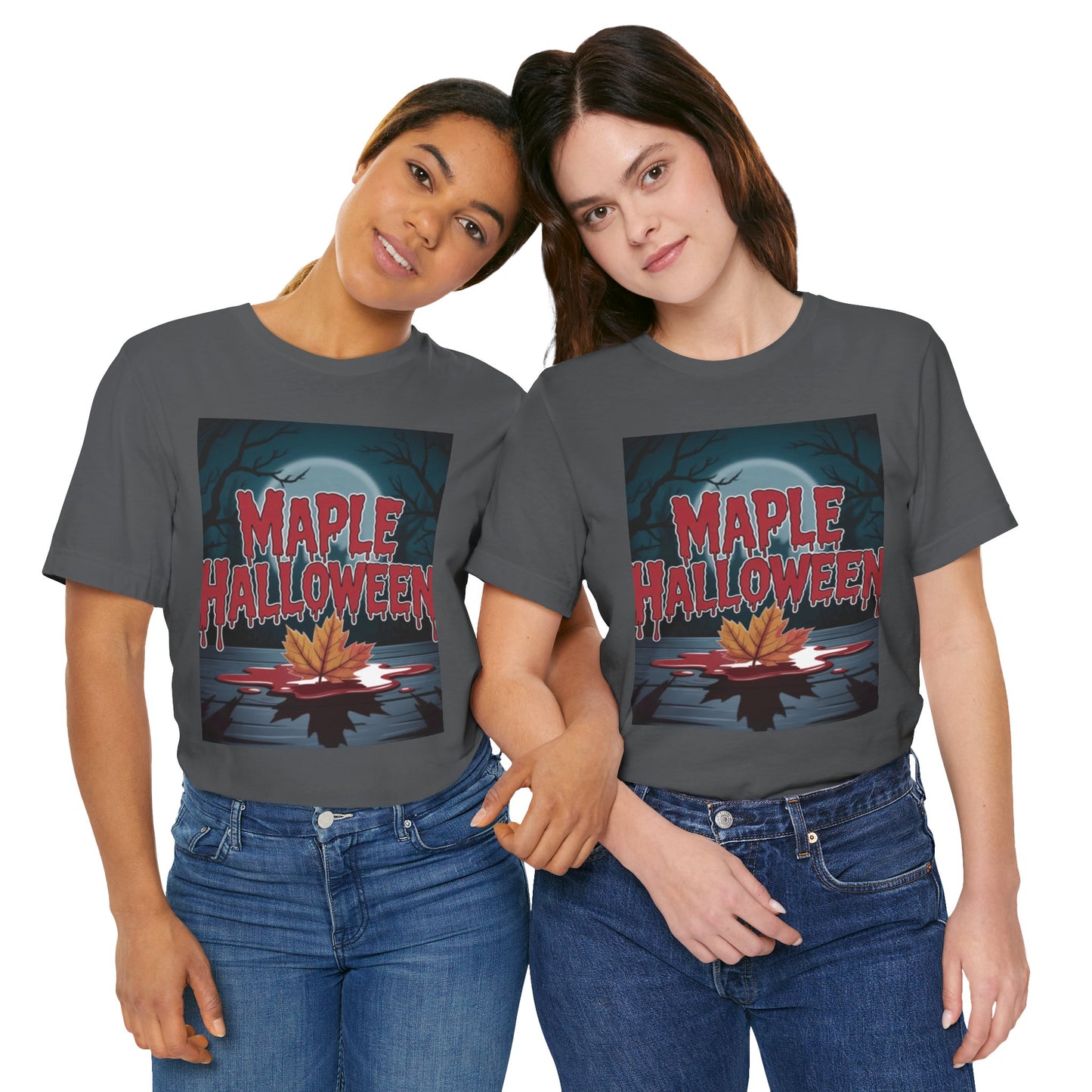 Maple Halloween Tee - Spooky Unisex Jersey Short Sleeve T-Shirt for Autumn Celebrations, Halloween Parties, Fall Fashion, Unique Gift