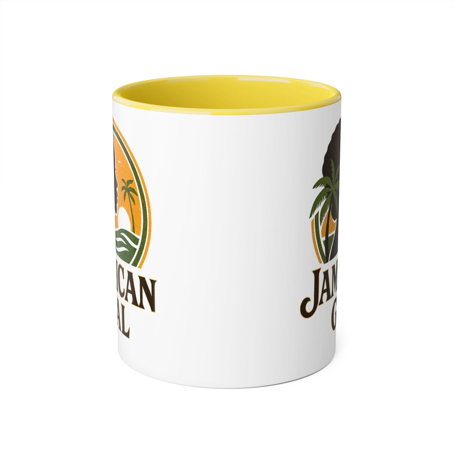 Jamaican Gyal Accent Mug, 11oz Coffee Cup, African Heritage Gift, Tropical Drinkware, Caribbean Inspiration, Black Woman Art