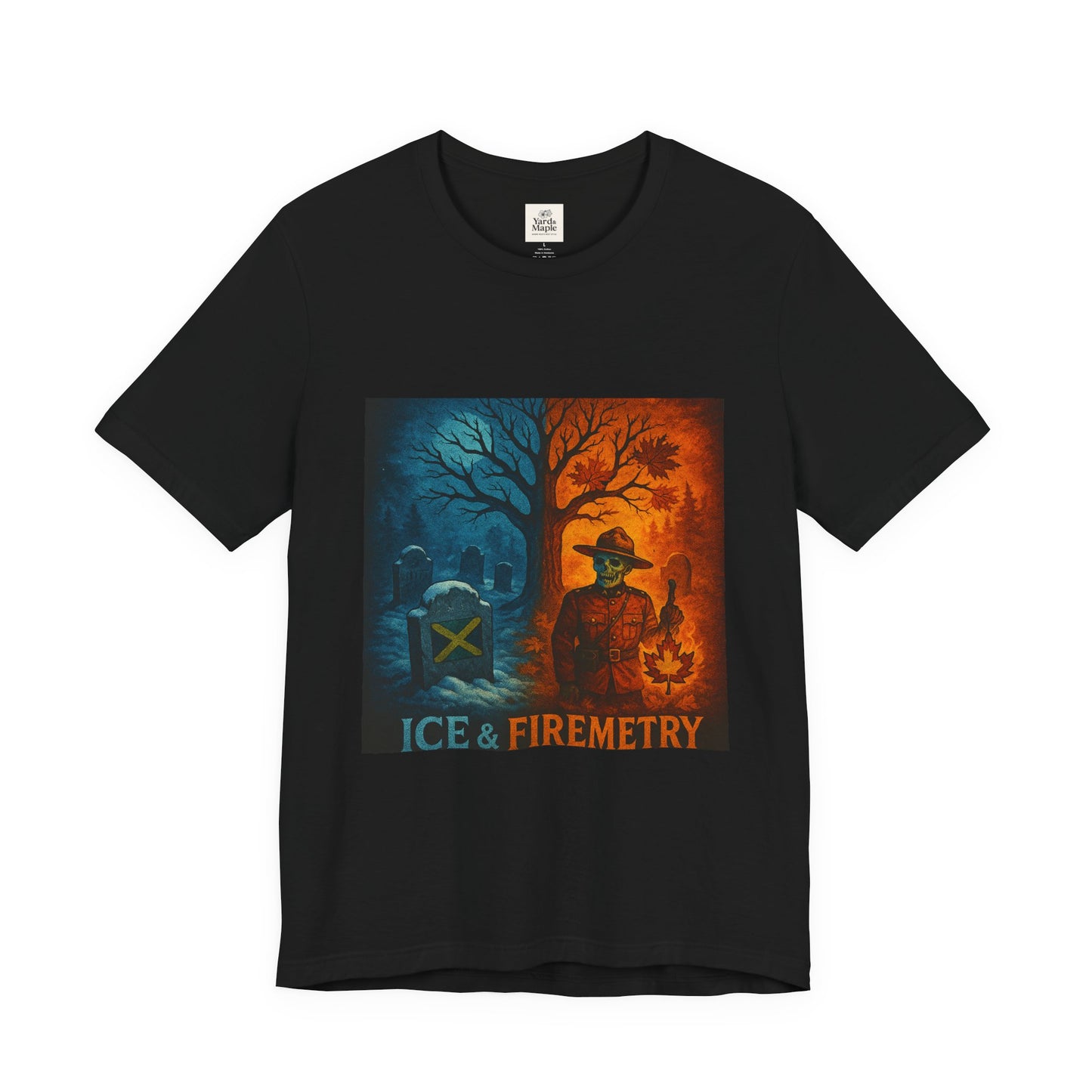 Unisex Ice & Fire Short Sleeve Tee - Firefighter Gift, Halloween Shirt, Cool Graphic Tee, Unique Adventure Wear, All-Season Style