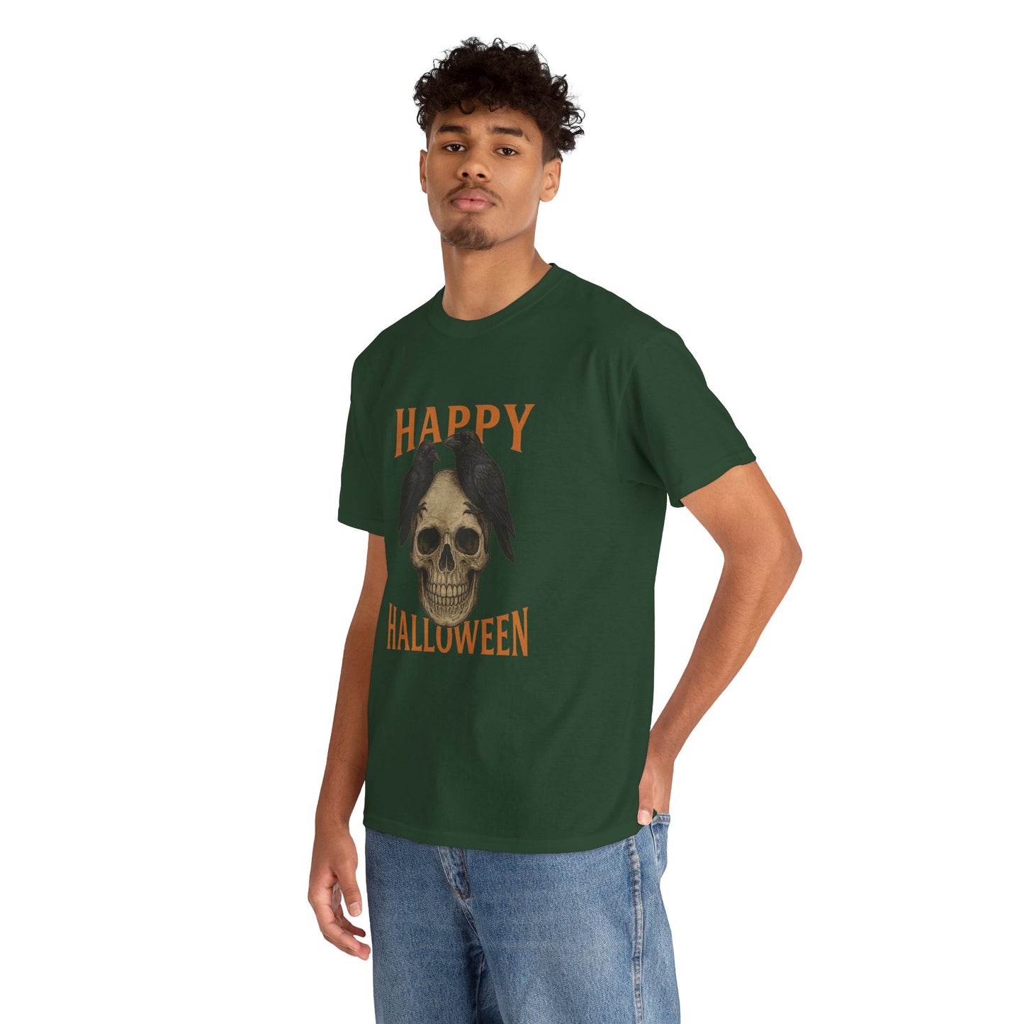 Halloween Skull Unisex Cotton Tee, Spooky T-Shirt, October Fashion, Costume Party Wear, Fall Celebration Shirt