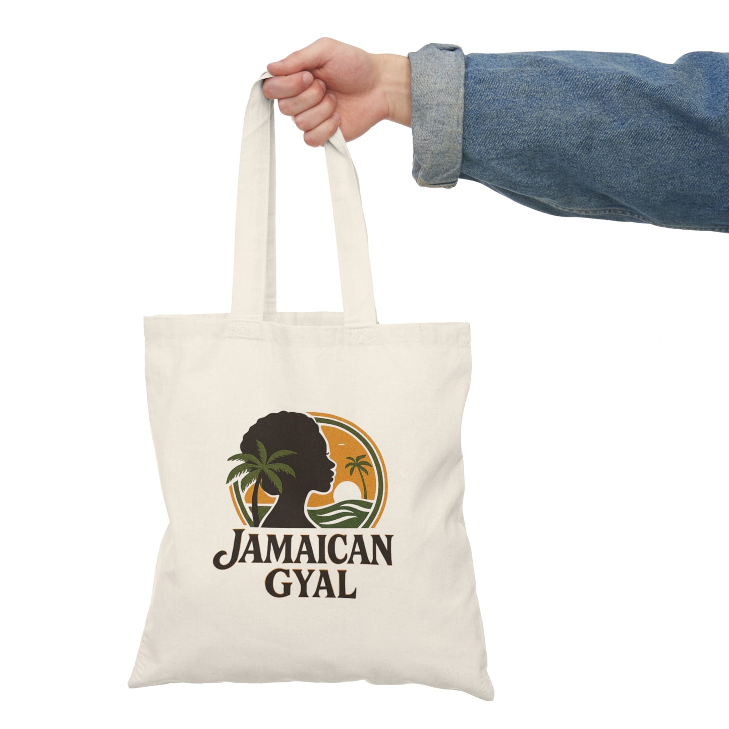 Jamaican Gyal Natural Tote Bag | Eco-Friendly Carryall, Beach Bag, Gift for Her, Reusable Shopping Bag, Summer Accessory
