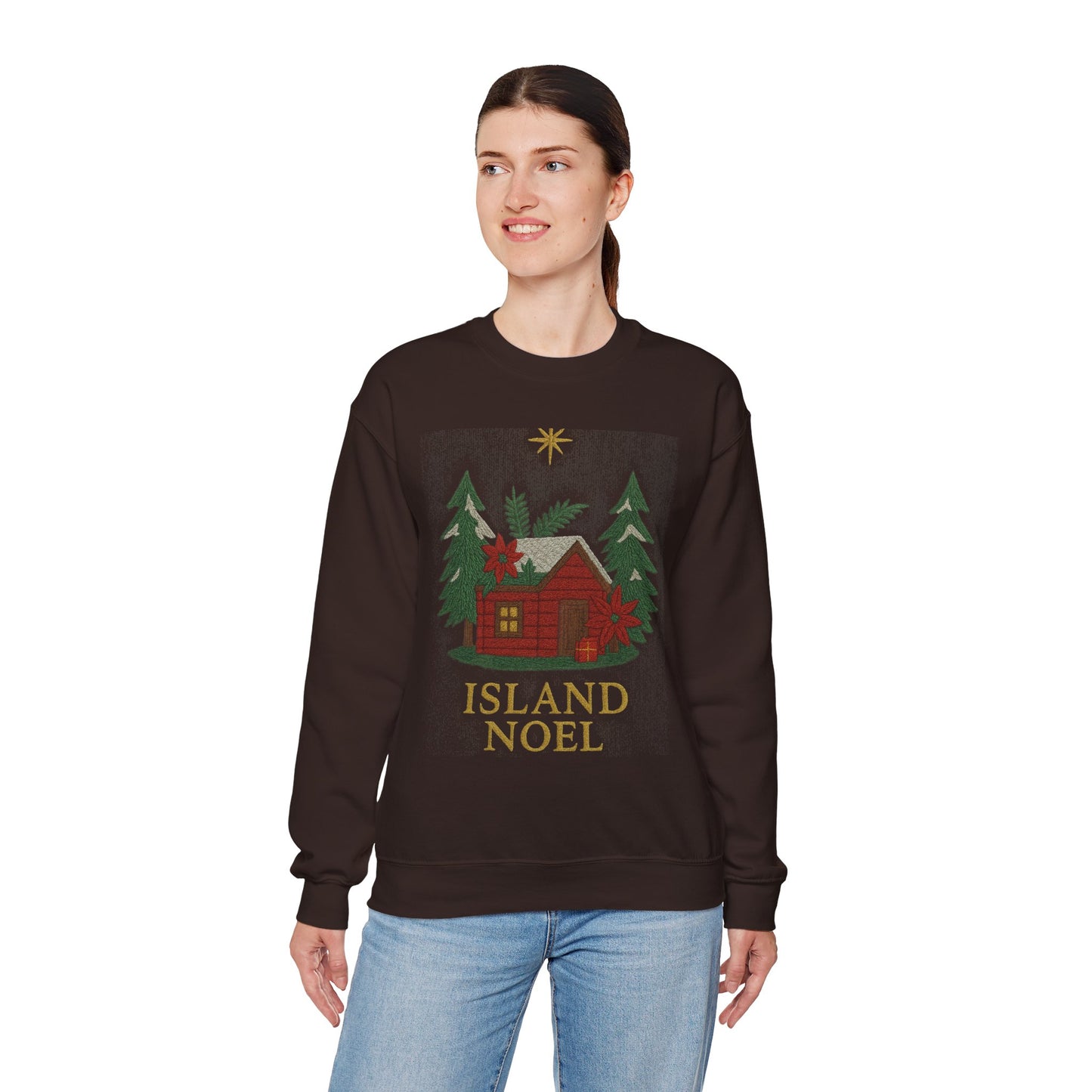 Cozy Holiday Sweatshirt - Island Noel Design, Unisex Christmas Crewneck, Winter Apparel, Gift for Him/Her, Seasonal Fashion
