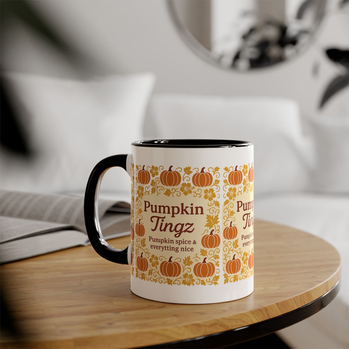Pumpkin Spice Accent Mug - Fall Decor, Coffee Lovers Gift, Autumn Beverage Mug, Seasonal Kitchenware, Halloween Decor