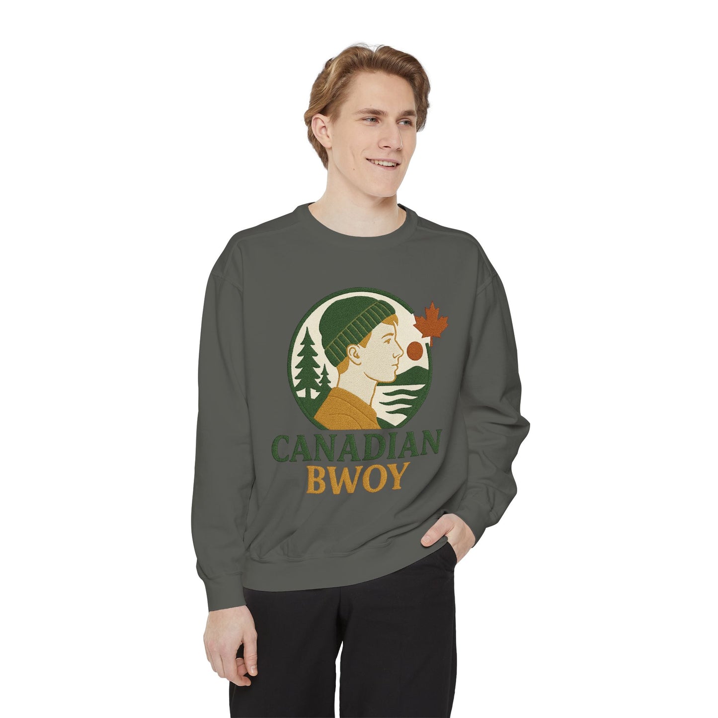 Canadian Bwoy Sweatshirt, Unisex Cozy Apparel, Gift for Canada Day, Casual Streetwear, Nature Lover Sweatshirt, Fall Fashion