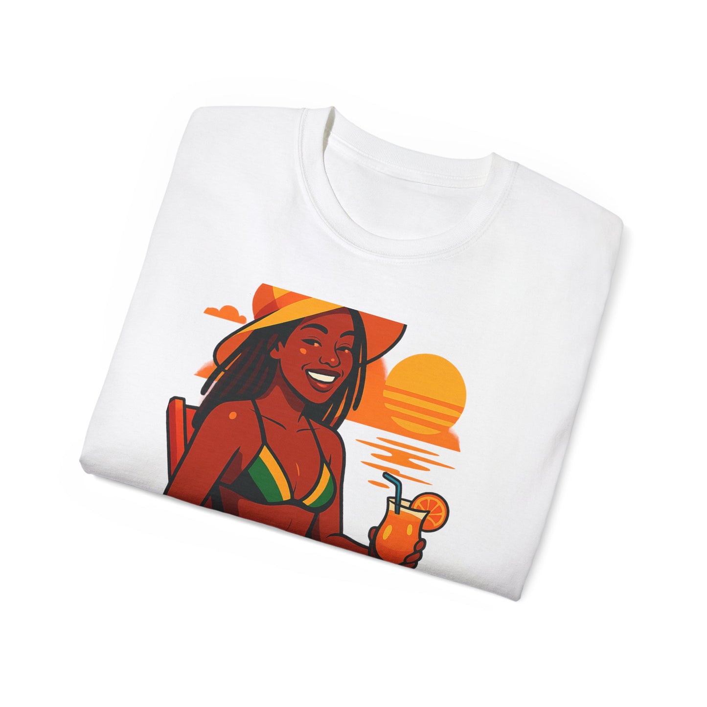 Vibrant Summer Vibes Unisex Tee | Beach Lover Gift, Relaxation Shirt, Vacation Wear, Tropical Art Tee, Summer Party Outfit