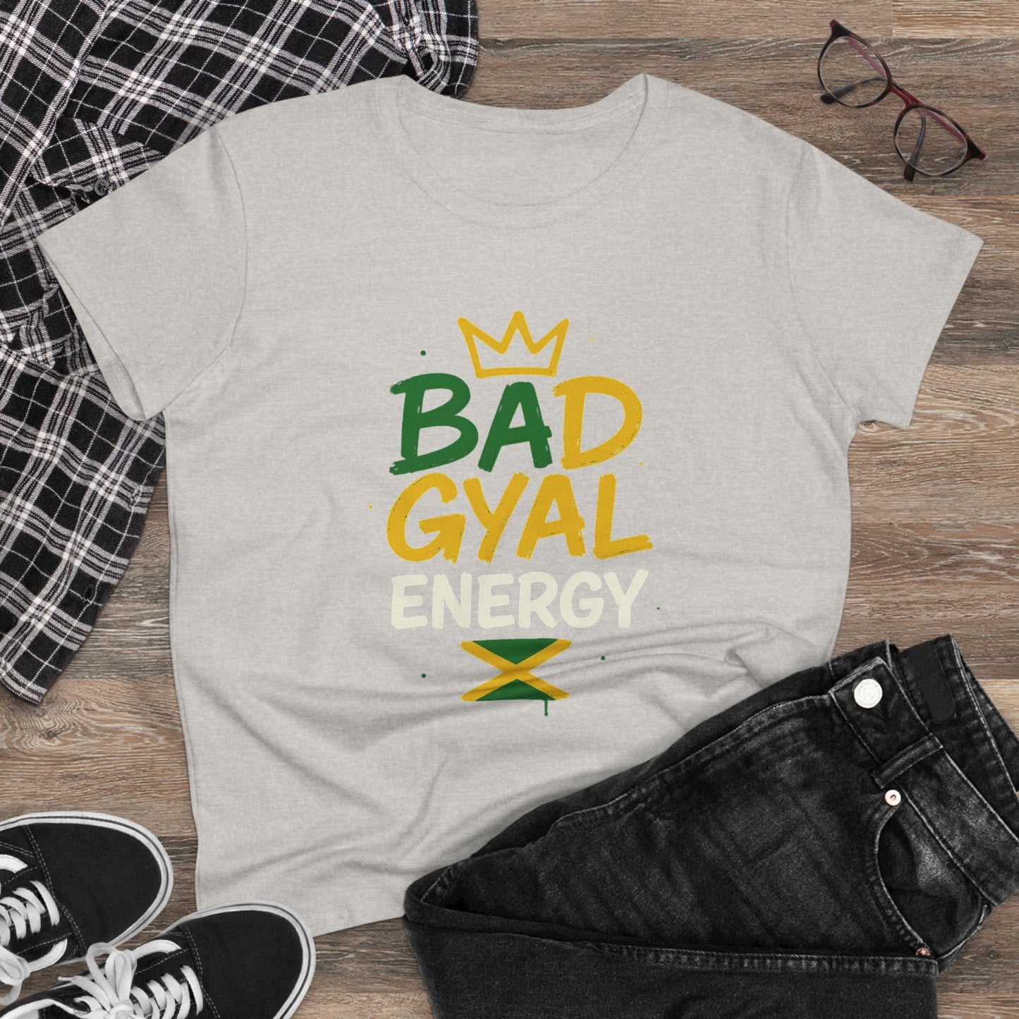 Jamaican Bad Gyal Energy Tee, Women's Graphic T-Shirt, Casual Summer Top, Festival Outfit, Unique Gift for Her