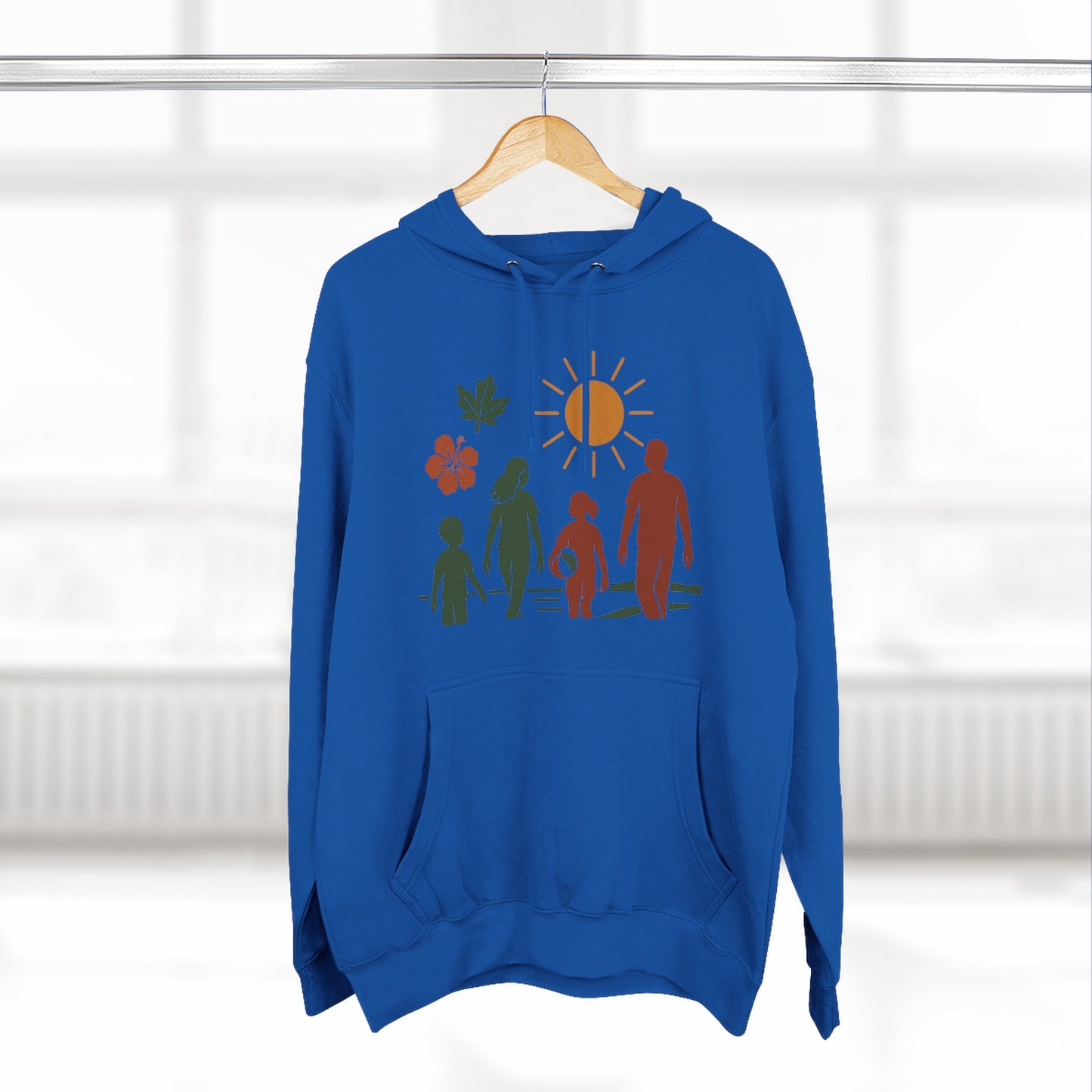 Family Bonding Three-Panel Hoodie, Cozy Family Artwork Fleece, Casual Family Gatherings Sweatshirt, Family Love Hooded Top, Gift for Parents