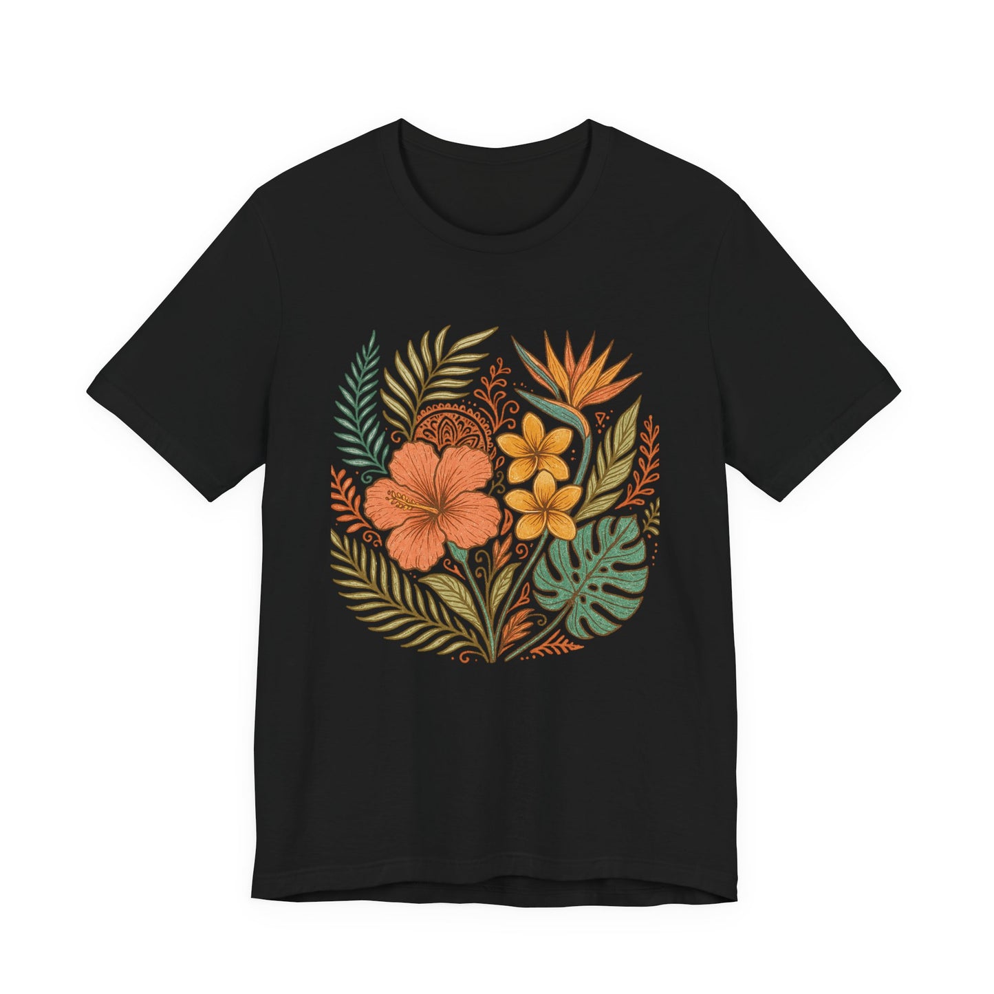 Floral Patterned Unisex Tee - Botanical Style, Summer Wardrobe Essential, Nature Lover Gift, Casual Wear, Eco-Friendly Fashion