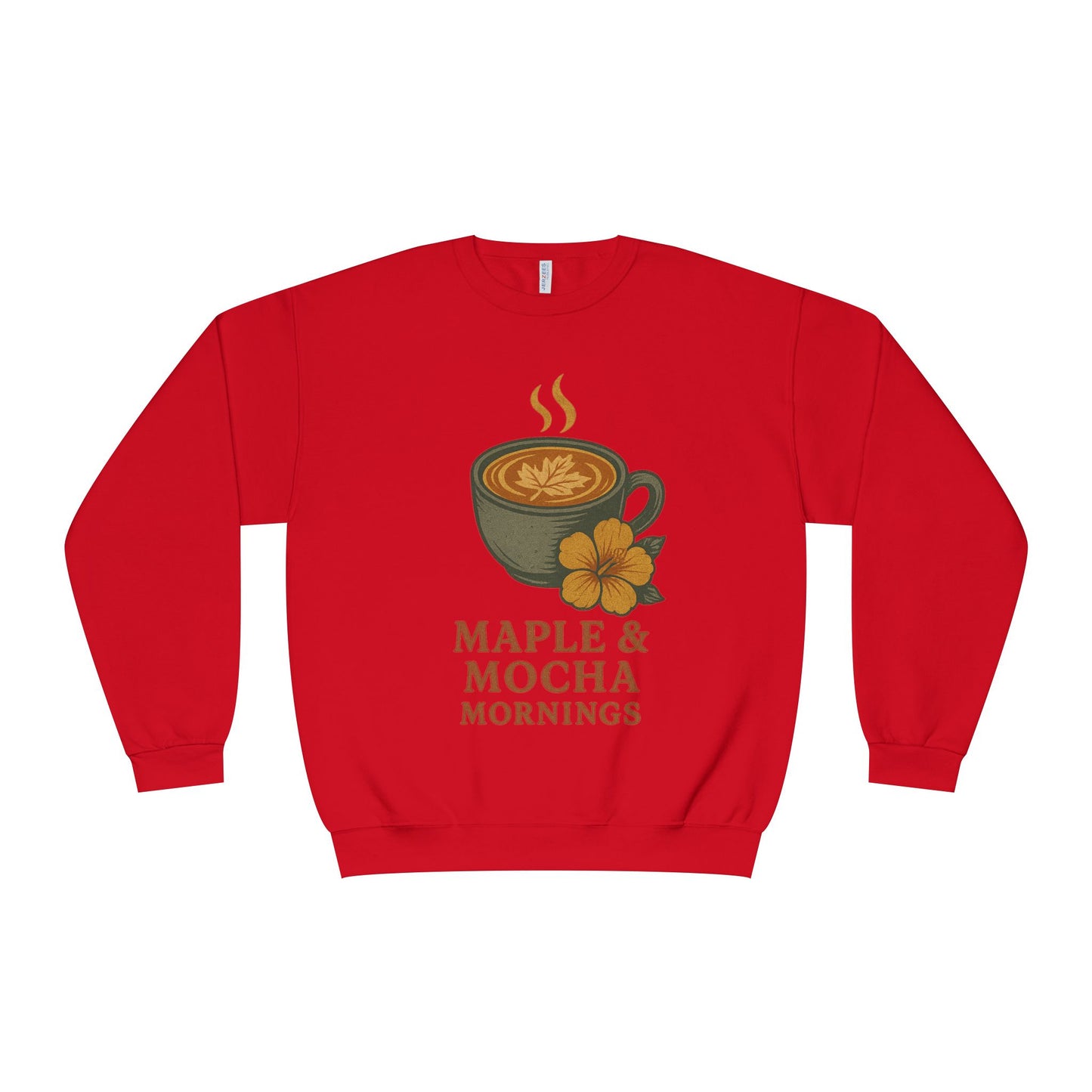 Cozy Coffee Sweatshirt - Maple & Mocha Mornings Unisex Crewneck, Warm Gift for Coffee Lovers, Casual Fall Fashion, Weekend Relaxation