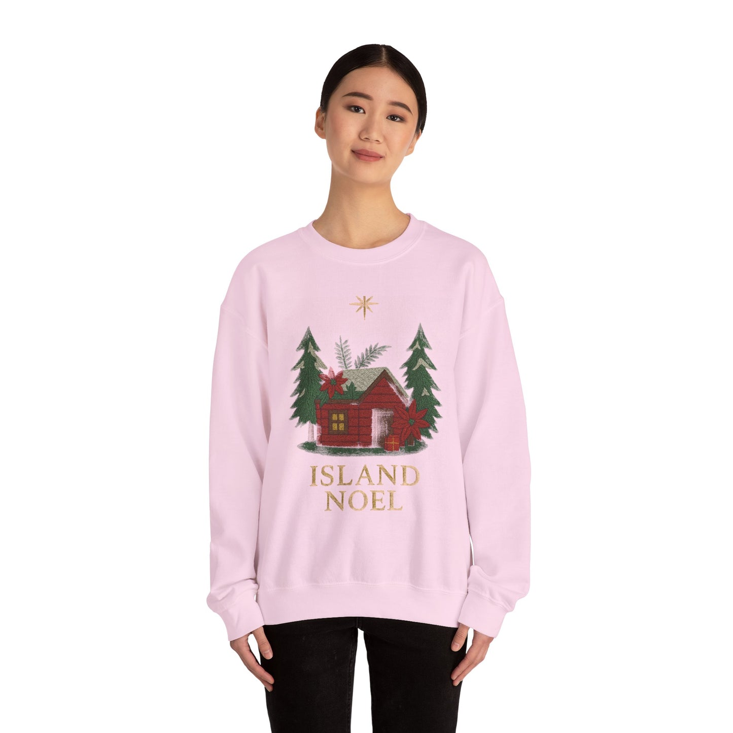 Cozy Holiday Sweatshirt - Island Noel Design, Unisex Christmas Crewneck, Winter Apparel, Gift for Him/Her, Seasonal Fashion