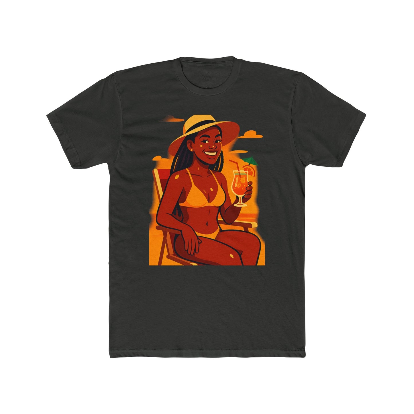 Tropical Vibes Tee, Summer Shirt, Beachwear, Vacation Outfit, Gift for Her, Relaxed Fit Cotton T-shirt