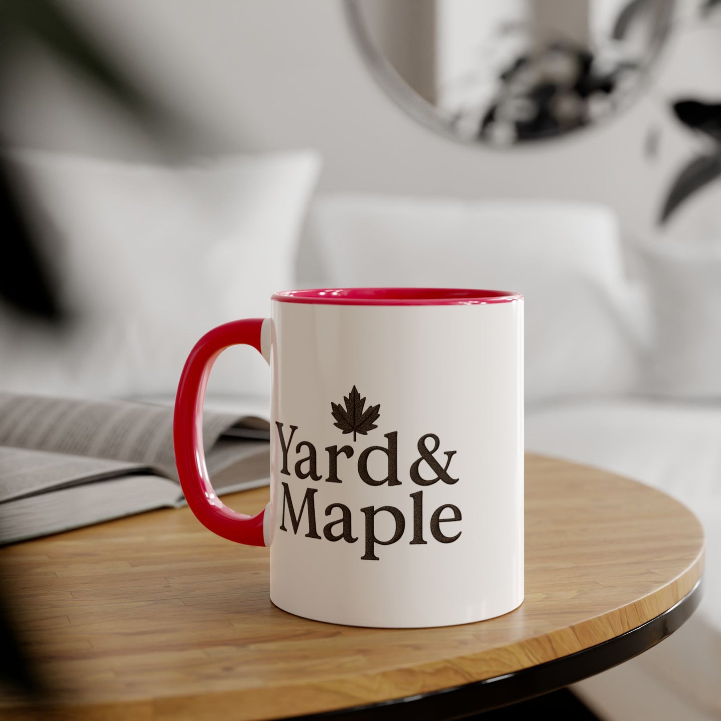 Yard & Maple Accent Mug - Cozy Coffee Cup, Perfect for Home/Office, Great Gift for Coffee Lovers, Autumn Decor, Unique Beverage Mug