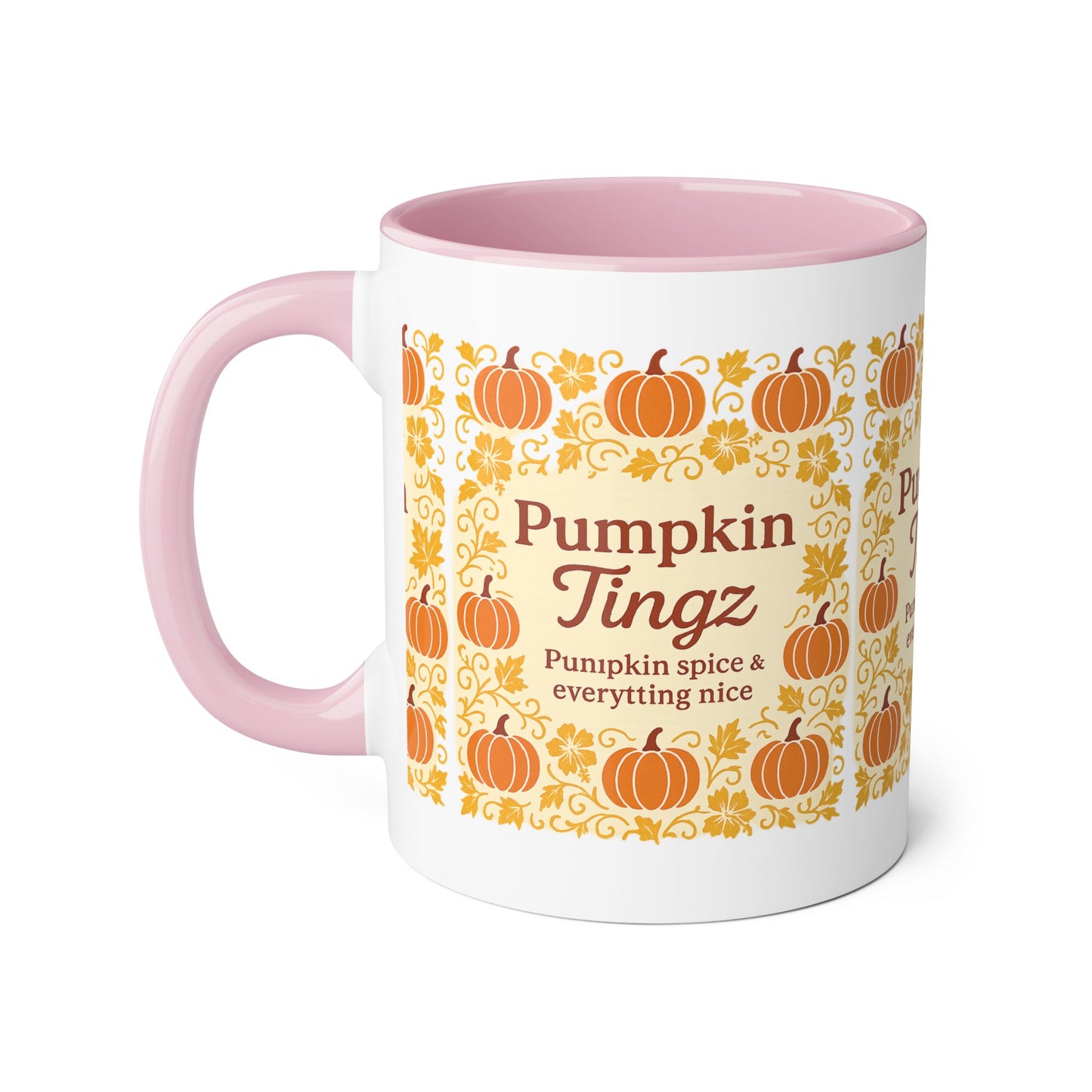 Pumpkin Spice Accent Mug - Fall Decor, Coffee Lovers Gift, Autumn Beverage Mug, Seasonal Kitchenware, Halloween Decor