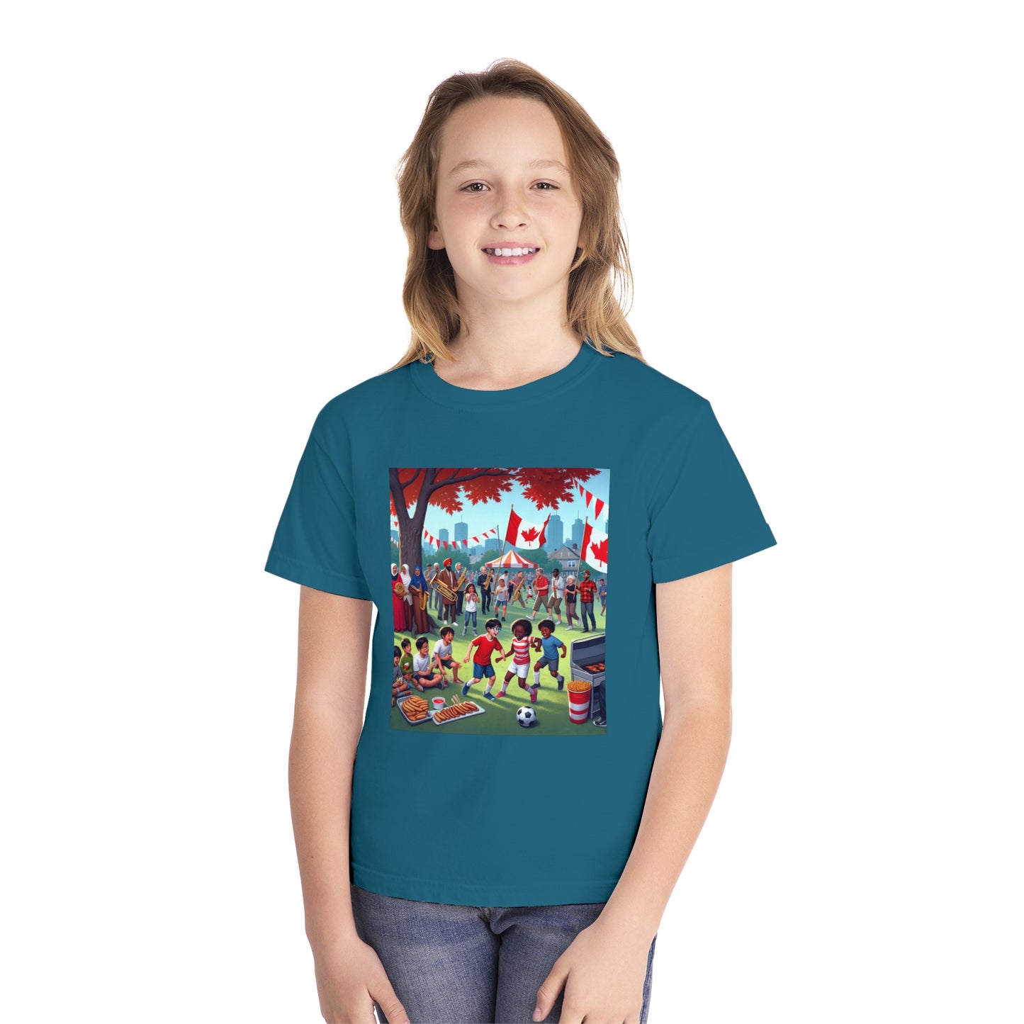 Youth Canada Day Tee - Celebrate with Pride, Summer T-Shirt, Red Tee for Kids, Canada Day Celebration, Fun Youth Apparel