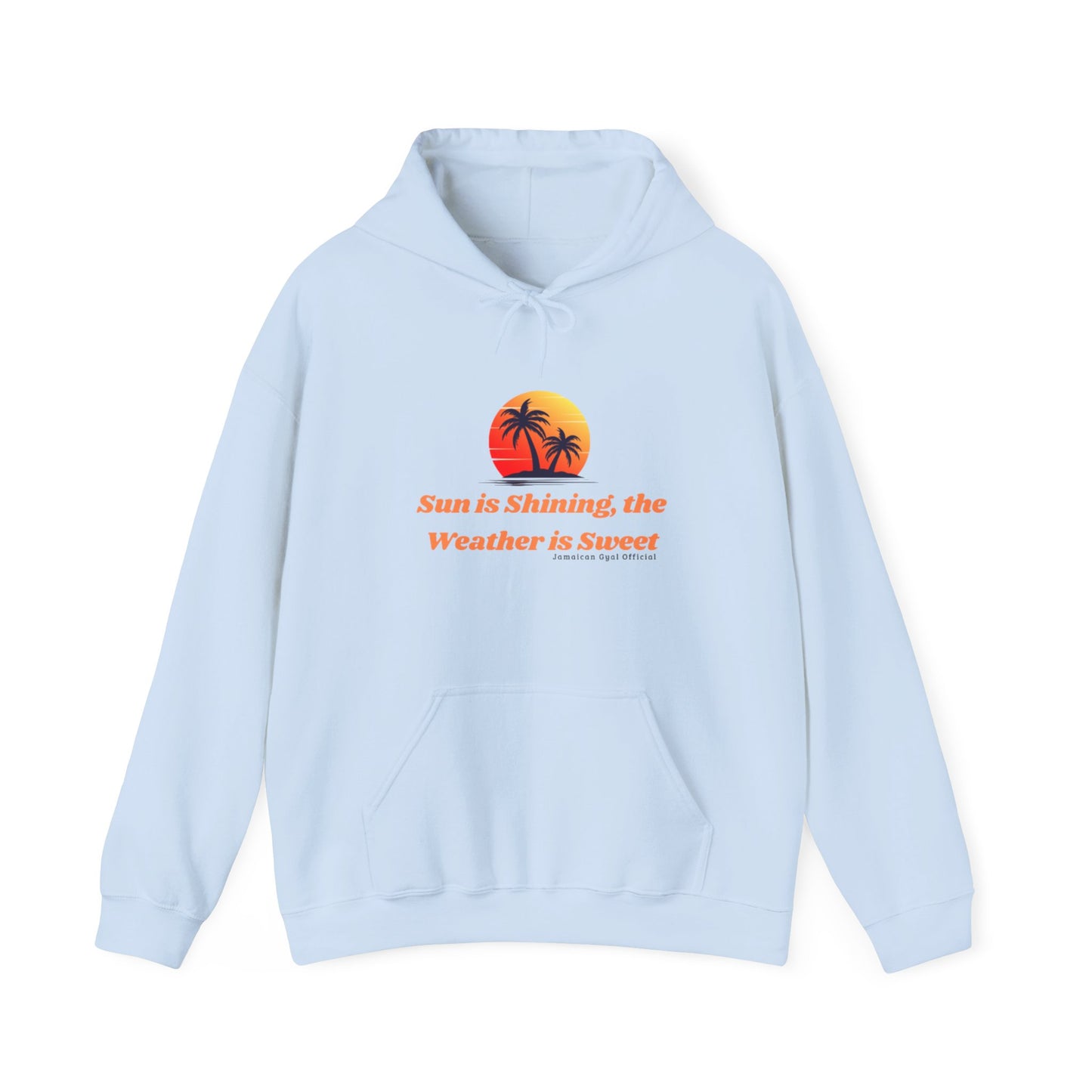 Sunshine Vibes Hoodie: Unisex Heavy Blend Sweatshirt with Tropical Design, Perfect for Summer, Beach Days, Casual Wear, Gifts