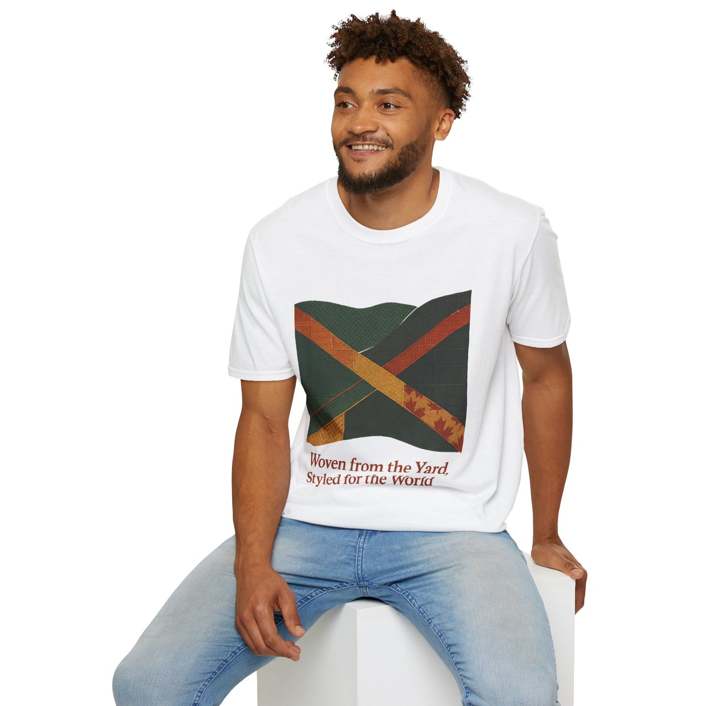 Woven from the Yard Unisex Softstyle T-Shirt, Casual Tee, Comfortable Shirt, Caribbean Pride Apparel, Unique Gift, Summer Fashion