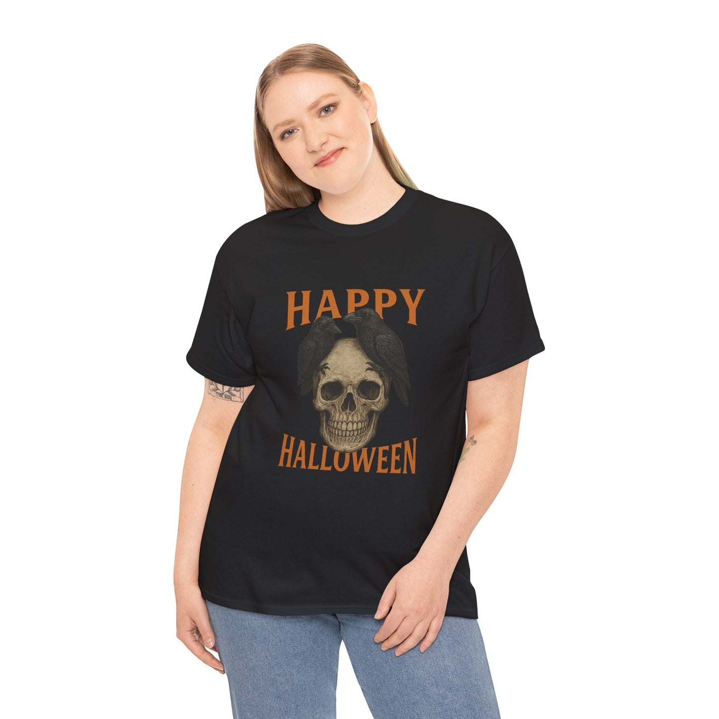 Halloween Skull Unisex Cotton Tee, Spooky T-Shirt, October Fashion, Costume Party Wear, Fall Celebration Shirt