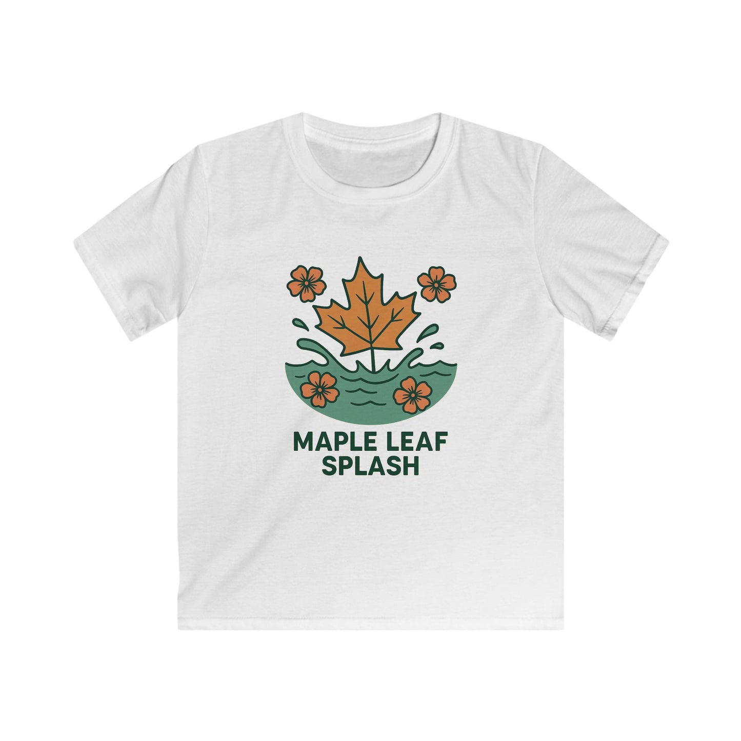 Maple Leaf Splash Kids Tee, Nature T-Shirt for Children, Fall Outfit, Cute Gifts for Kids, Eco-Friendly Apparel