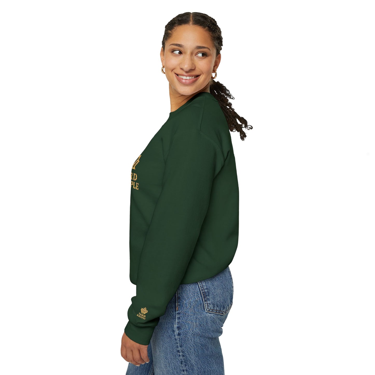 Cozy Unisex Crewneck Sweatshirt with Embroidered Leaf Design, Perfect for Fall, Thanksgiving, Casual Outings, Friends and Family Gatherings, Gifts