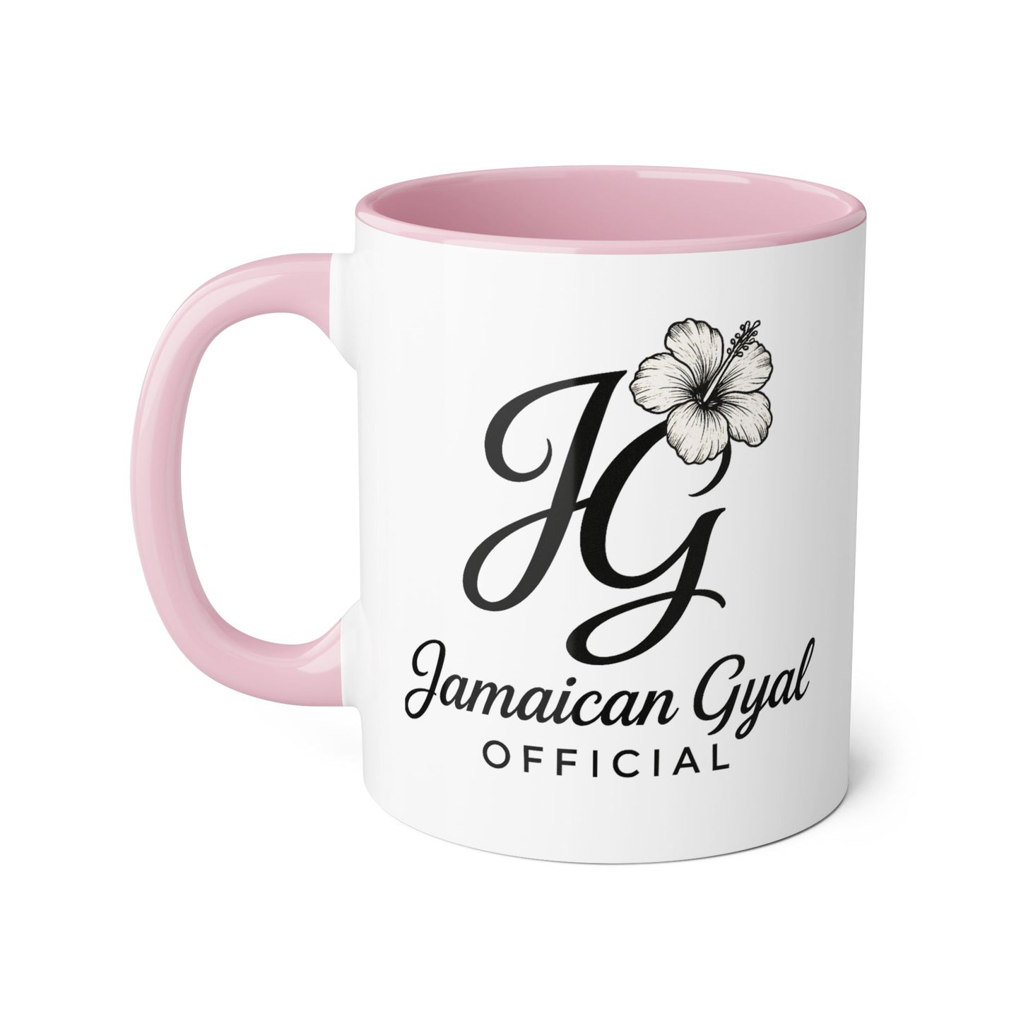Jamaican Gyal Accent Mug, 11oz Coffee Cup, Floral Design, Gift for Her, Caribbean Culture, Tea Mug, Unique Drinkware