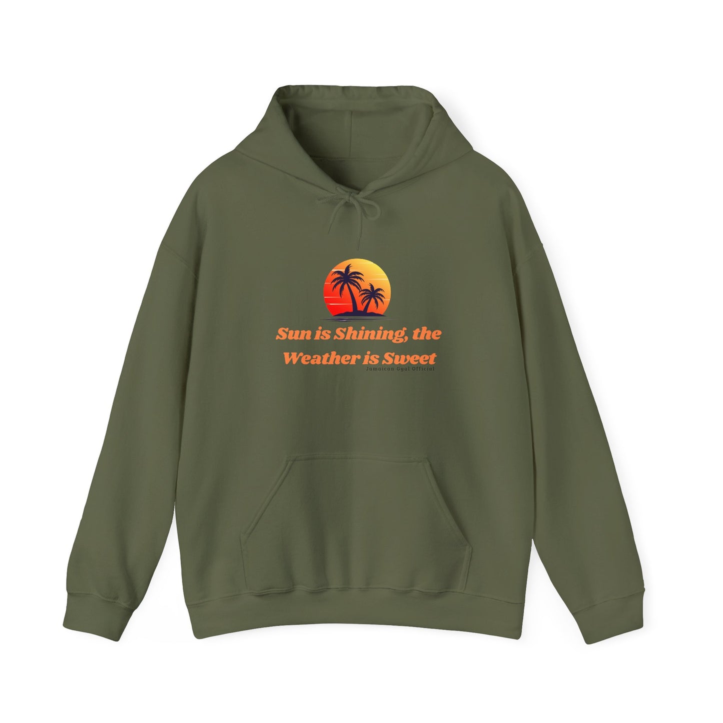 Sunshine Vibes Hoodie: Unisex Heavy Blend Sweatshirt with Tropical Design, Perfect for Summer, Beach Days, Casual Wear, Gifts