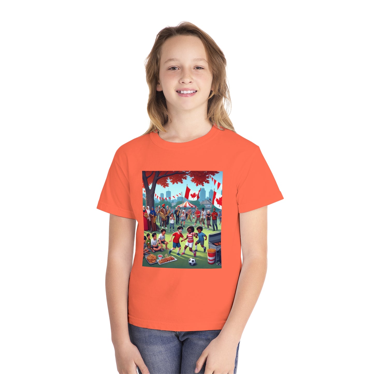 Youth Canada Day Tee - Celebrate with Pride, Summer T-Shirt, Red Tee for Kids, Canada Day Celebration, Fun Youth Apparel