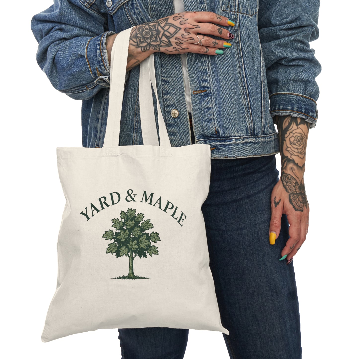 Eco-Friendly Tote Bag, Yard & Maple Design, Sustainable Shopping Bag, Reusable Grocery Tote, Gift for Nature Lovers, Everyday Carry Bag