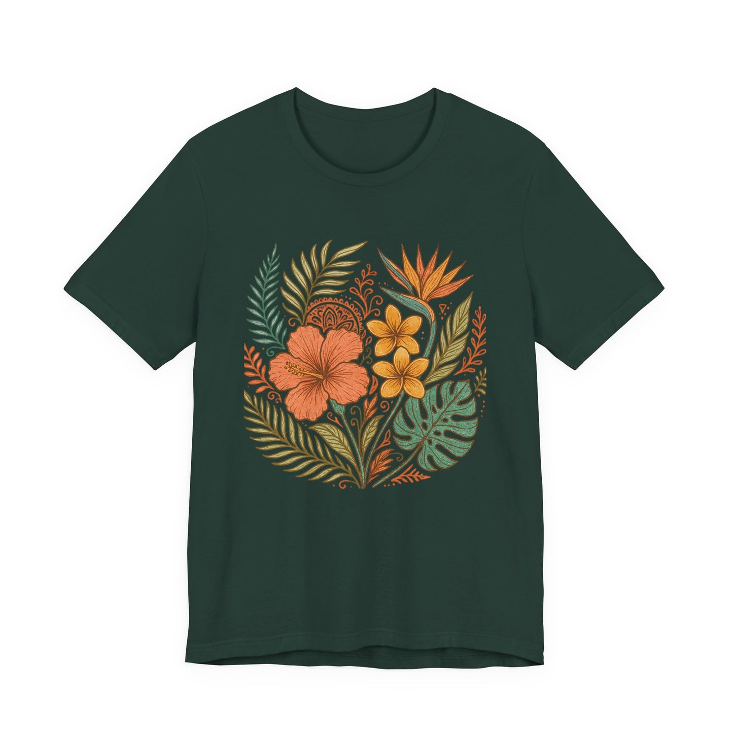 Floral Patterned Unisex Tee - Botanical Style, Summer Wardrobe Essential, Nature Lover Gift, Casual Wear, Eco-Friendly Fashion