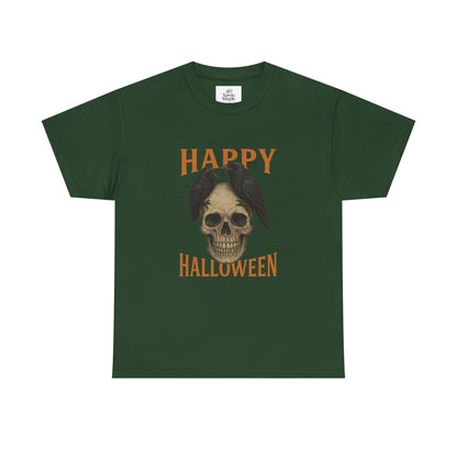 Halloween Skull Unisex Cotton Tee, Spooky T-Shirt, October Fashion, Costume Party Wear, Fall Celebration Shirt