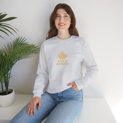 Cozy Unisex Crewneck Sweatshirt with Embroidered Leaf Design, Perfect for Fall, Thanksgiving, Casual Outings, Friends and Family Gatherings, Gifts