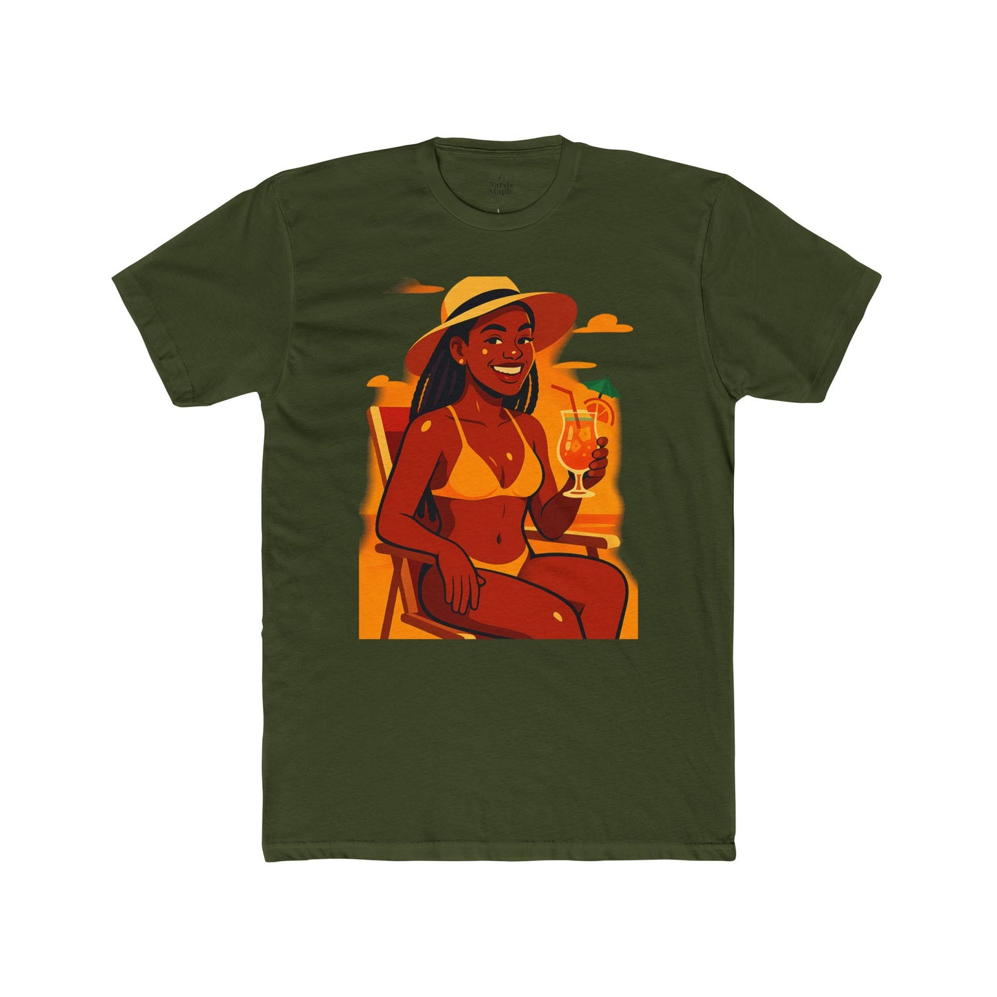 Tropical Vibes Tee, Summer Shirt, Beachwear, Vacation Outfit, Gift for Her, Relaxed Fit Cotton T-shirt