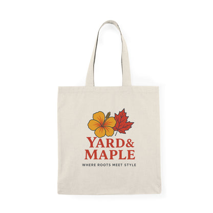 Natural Tote Bag - Eco-Friendly Shopping, Beach, Travel, Gift for Her, Floral Design, Yard & Maple Style