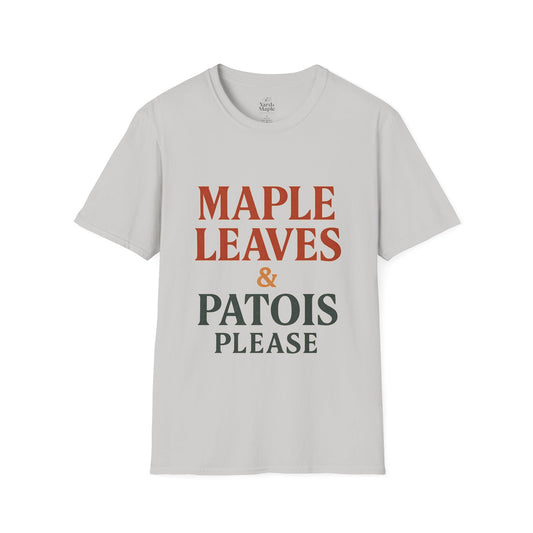 Maple Leaves & Patois Please Unisex T-Shirt, Casual Tee, Gift for Nature Lovers, Summer Wear, Eco-Friendly Fashion