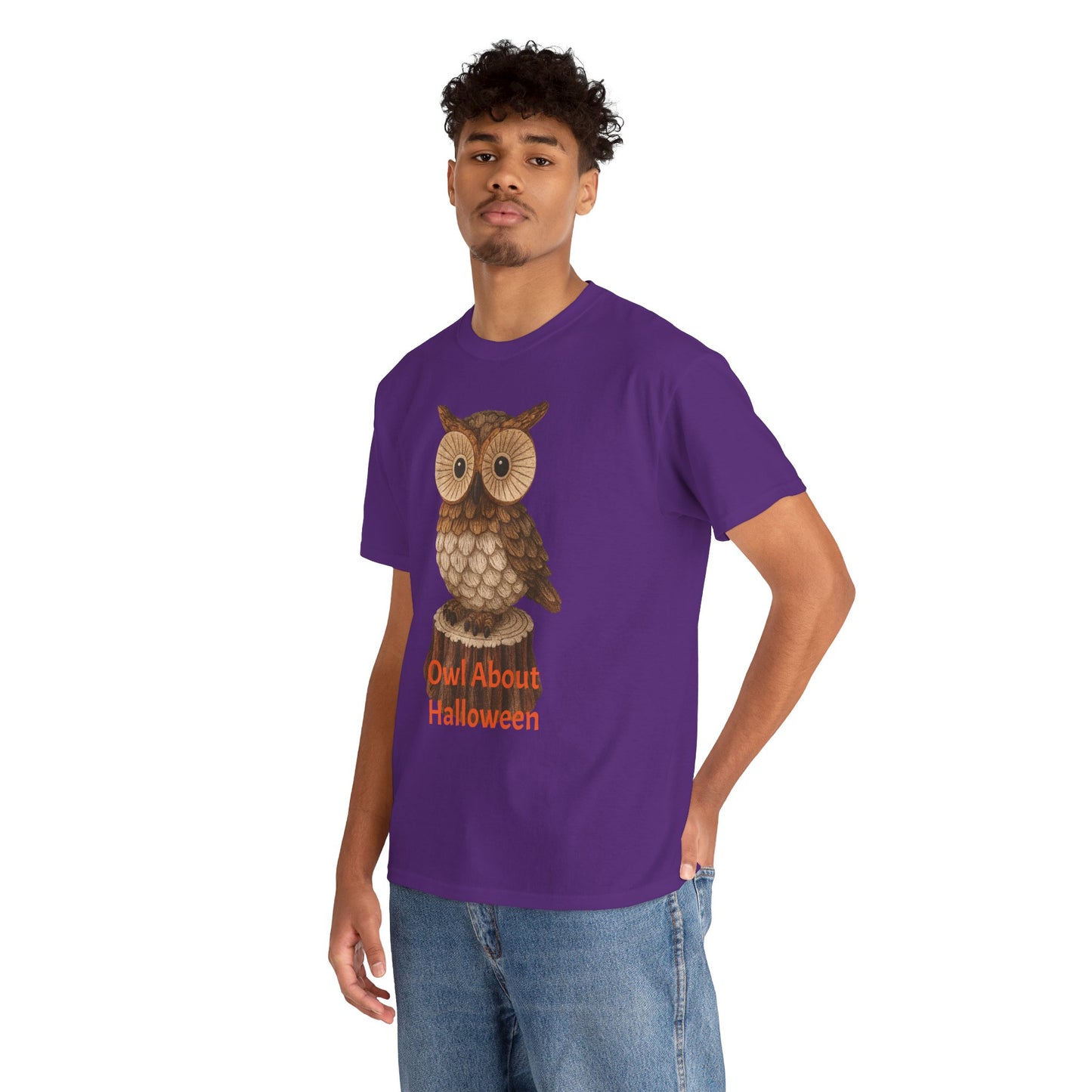 Halloween Owl Tee, Perfect for Fall Celebrations, Unisex Cotton Shirt, Cute Gift for Owl Lovers, Halloween Party Apparel, Fun Autumn Wear
