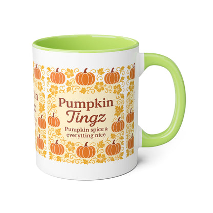 Pumpkin Spice Accent Mug - Fall Decor, Coffee Lovers Gift, Autumn Beverage Mug, Seasonal Kitchenware, Halloween Decor