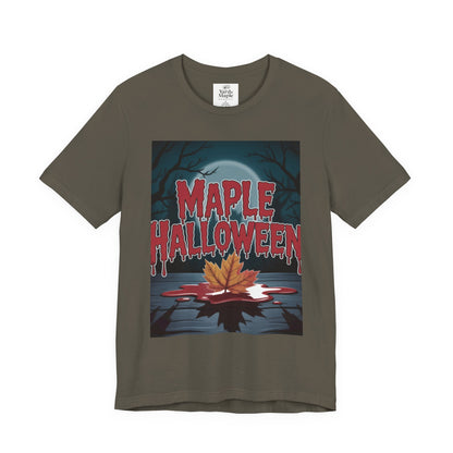 Maple Halloween Tee - Spooky Unisex Jersey Short Sleeve T-Shirt for Autumn Celebrations, Halloween Parties, Fall Fashion, Unique Gift