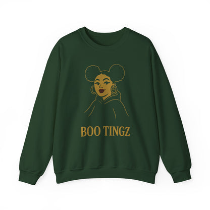 Boo Tingz Crewneck Sweatshirt - Cozy Unisex Gift, Casual Wear, Halloween Outfit, Everyday Comfort, Trendy Streetwear
