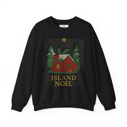 Cozy Holiday Sweatshirt - Island Noel Design, Unisex Christmas Crewneck, Winter Apparel, Gift for Him/Her, Seasonal Fashion