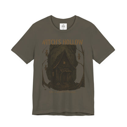 Witch's Hollow Tee, Fall Fashion, Halloween Apparel, Spooky Shirt, Gift for Witches, Unisex Graphic Tee, Cozy Autumn Wear