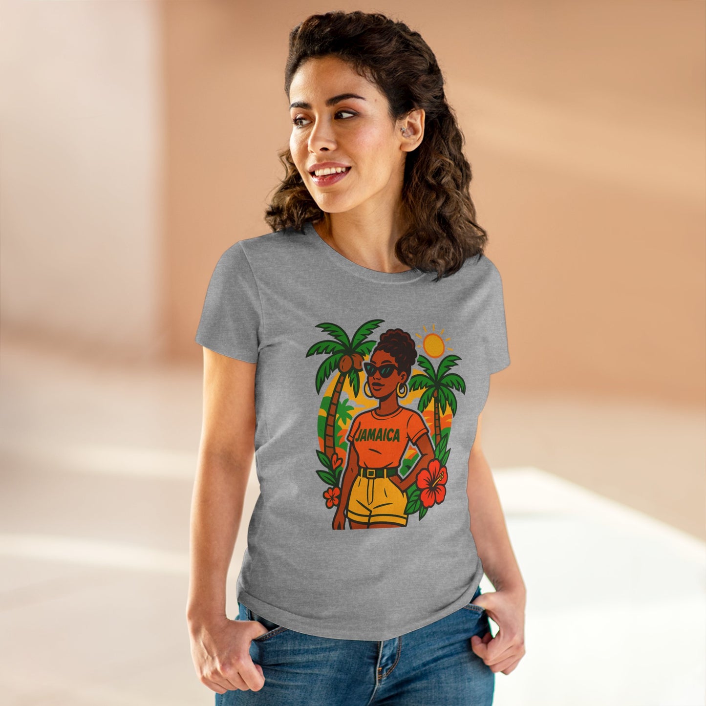 Tropical Vibes Tee, Jamaica Graphic Shirt, Summer Fashion, Vacation Wear, Beach Outfit, Gift for Her