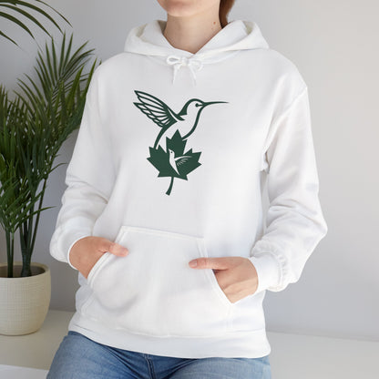 Hummingbird & Maple Leaf Hoodie — Nature-Inspired Cozy Pullover