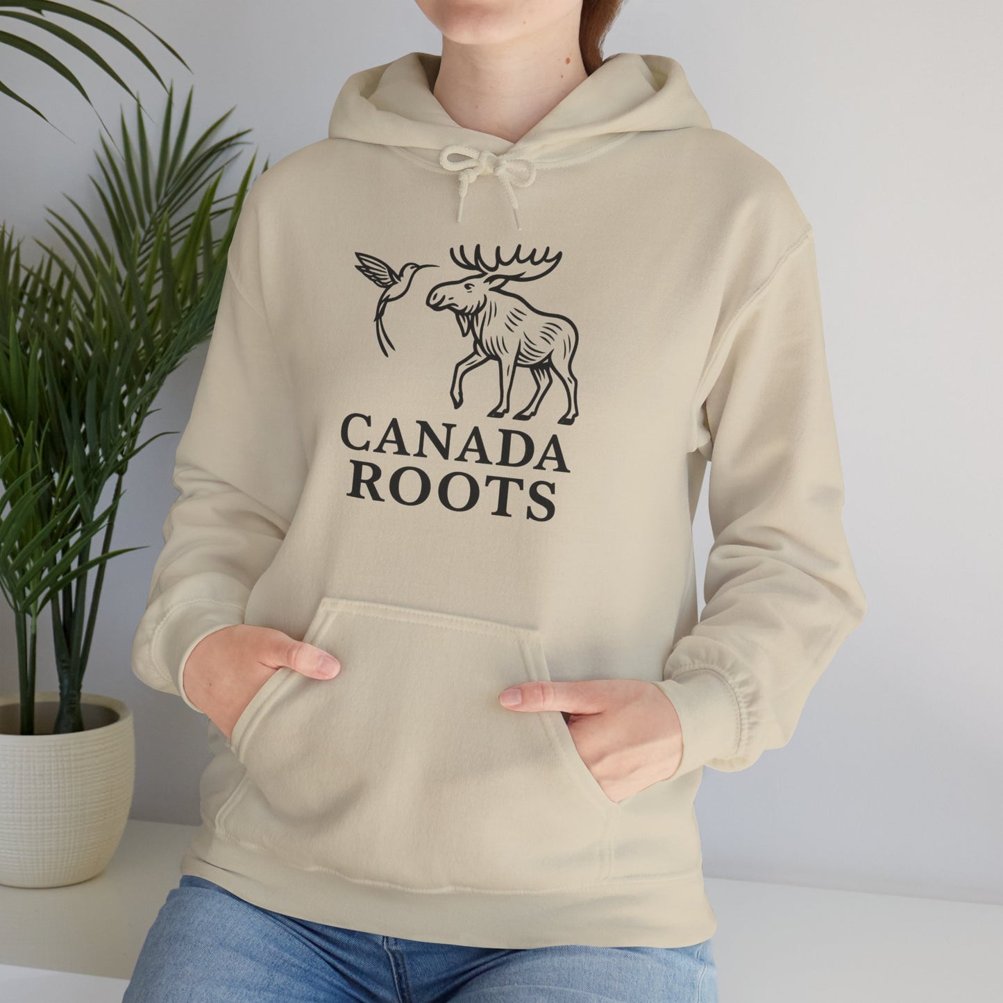 Canada Roots Hoodie — Moose & Hummingbird Graphic Pullover