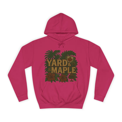 Cozy Unisex College Hoodie - Yard & Maple, Casual Wear, Student Gift, Outdoor Activity Sweater, Fall Fashion