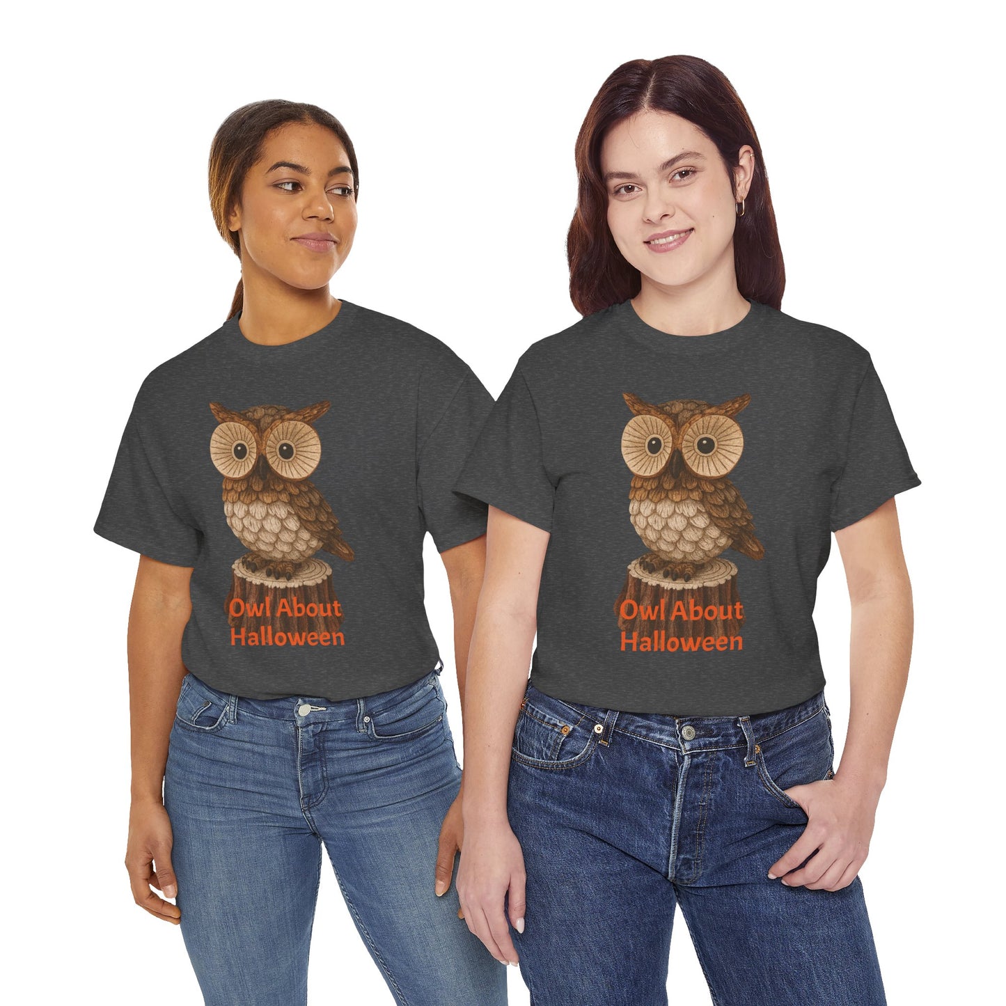 Halloween Owl Tee, Perfect for Fall Celebrations, Unisex Cotton Shirt, Cute Gift for Owl Lovers, Halloween Party Apparel, Fun Autumn Wear