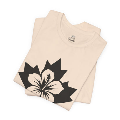 Maple Leaf Hibiscus Tee – Canadian Tropical Floral T-Shirt