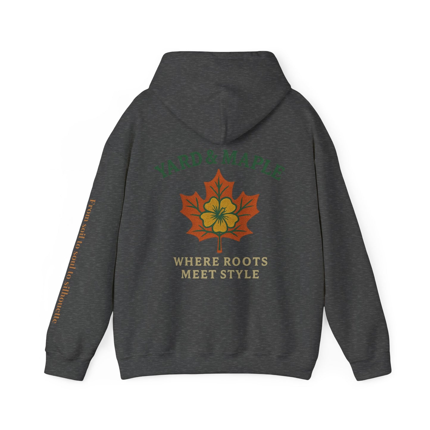 Maple Leaf & Hibiscus Hoodie, Cozy Fall Sweatshirt, Unisex Pullover for Nature Lovers, Perfect Gift for Thanksgiving, Unique Casual Wear